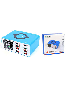 Зарядная станция Relife RL-304P (40W, 6 портов 4USB/1USB QC3.0/1Type-C PD, LCD)
