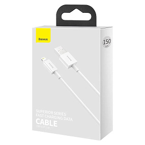 Дата кабель lightning - USB Baseus Superior (CALYS-B02) 1.5м 2.4A белый