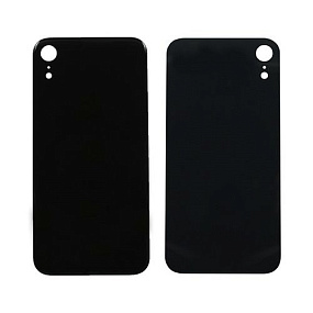Задняя крышка iPhone Xr (стекло) Черный со стеклом камеры orig fabric